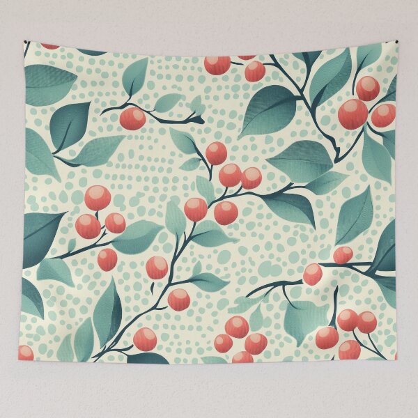 Item preview, Modern Winterberry with Playful Dot Pattern   designed and sold by AstroWolf Studio.