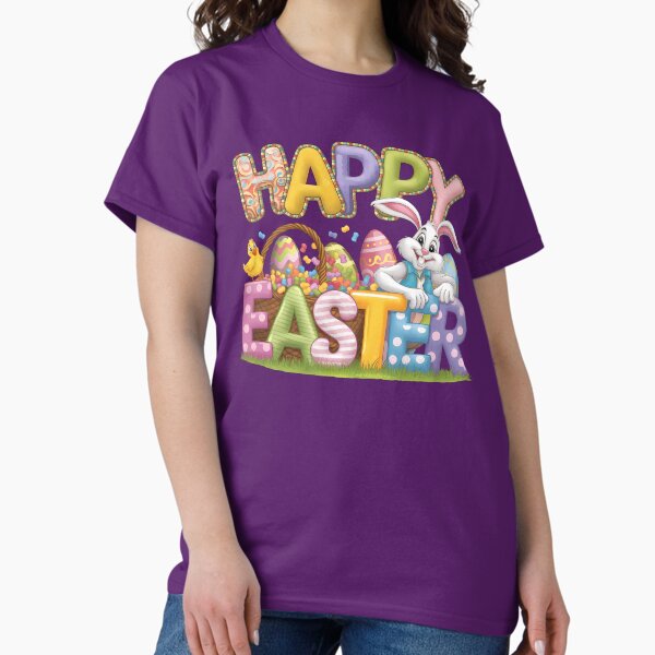 Vista previa del artículo con la obra «Feliz Pascua con el conejito de Pascua», diseñado y vendido por Frog Level Treasures.