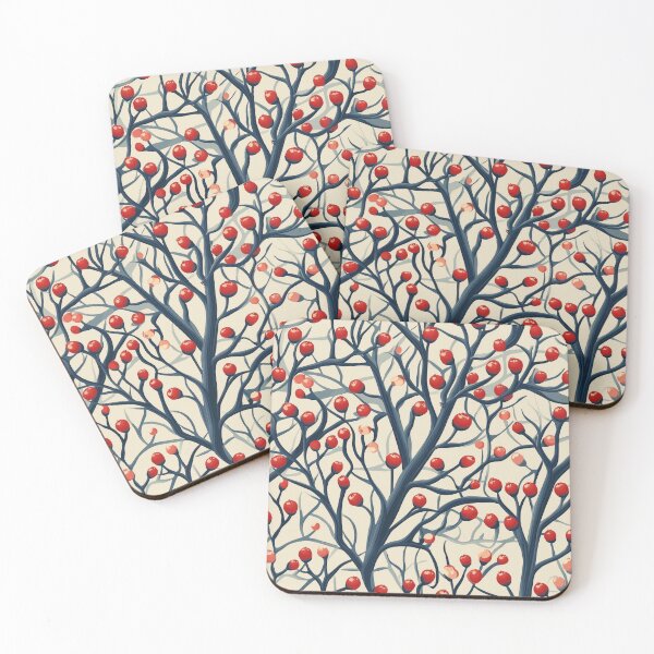 Item preview, Intricate Winterberry Branches with Red Berries   designed and sold by AstroWolf Studio.