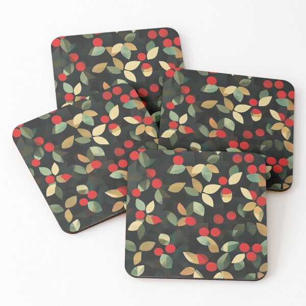Item preview, Modern Geometric Winterberry with Bold Leaves   designed and sold by AstroWolf Studio.