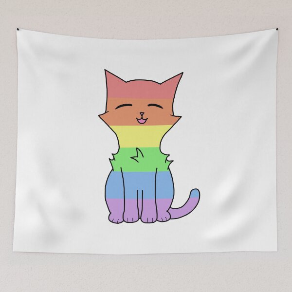 Item preview, Pastel Rainbow Pride Cat designed and sold by SillyStarlight.