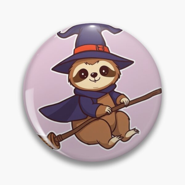 Item preview, Cute Sloth Witch Flying on Broomstick Vector Illustration designed and sold by hjian8219.