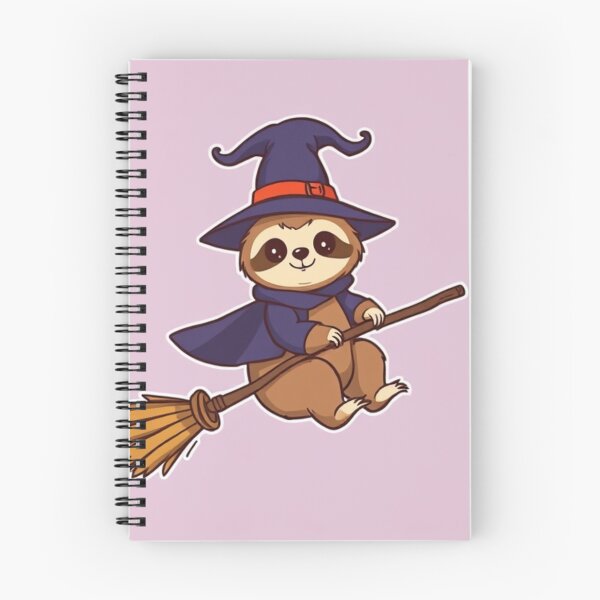 Item preview, Cute Sloth Witch Flying on Broomstick Vector Illustration designed and sold by hjian8219.