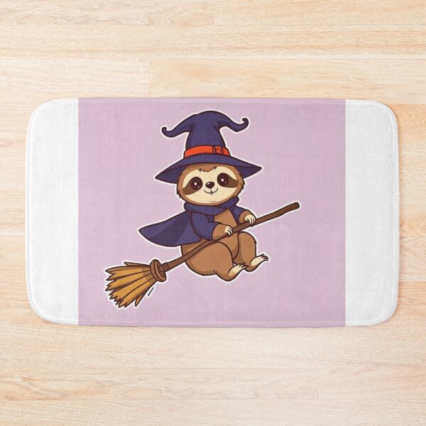 Item preview, Cute Sloth Witch Flying on Broomstick Vector Illustration designed and sold by hjian8219.