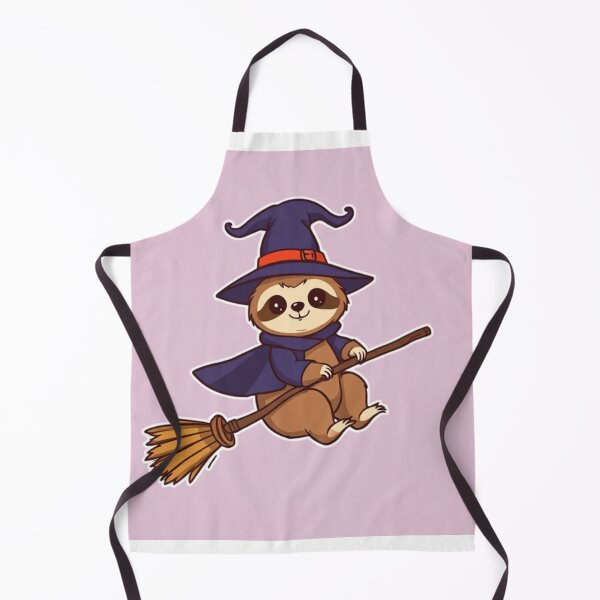 Item preview, Cute Sloth Witch Flying on Broomstick Vector Illustration designed and sold by hjian8219.