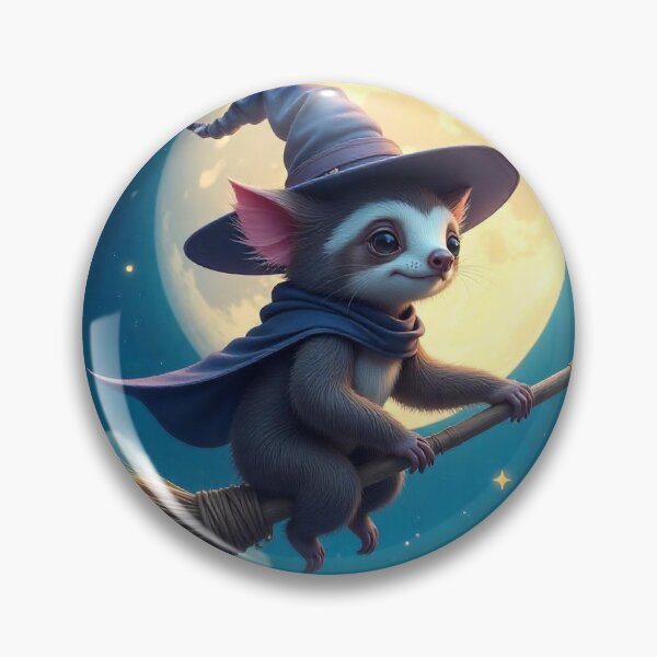 Item preview,  Cute Sloth Witch Flying on Broomstick Vector Illustration designed and sold by hjian8219.