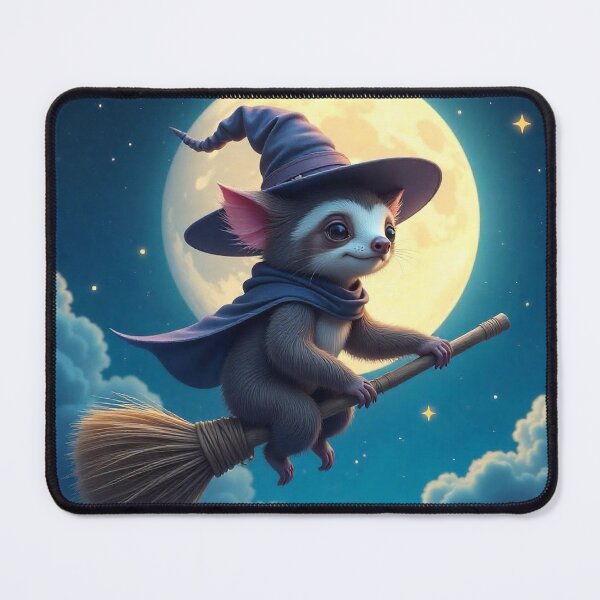 Item preview,  Cute Sloth Witch Flying on Broomstick Vector Illustration designed and sold by hjian8219.