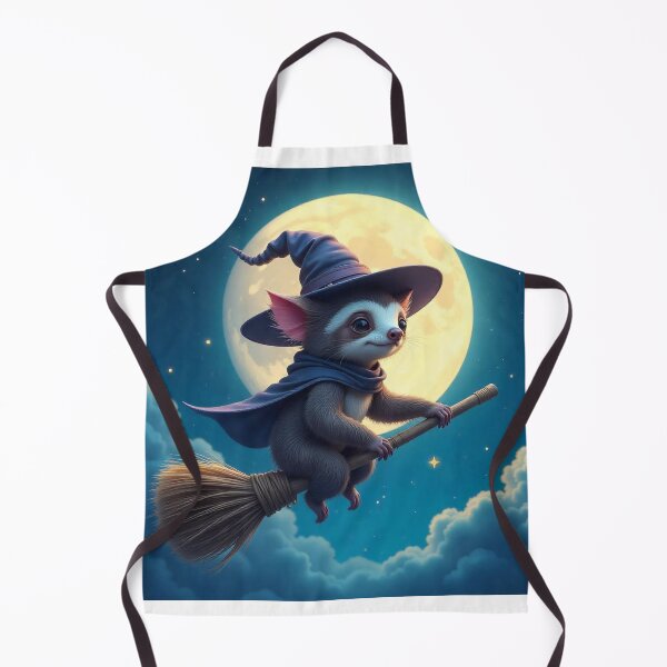Item preview,  Cute Sloth Witch Flying on Broomstick Vector Illustration designed and sold by hjian8219.