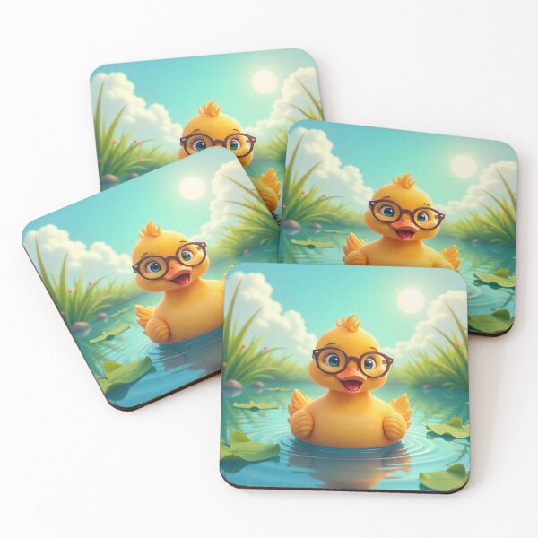Item preview,  Cute Duck Wearing Glasses Vector Illustration designed and sold by hjian8219.