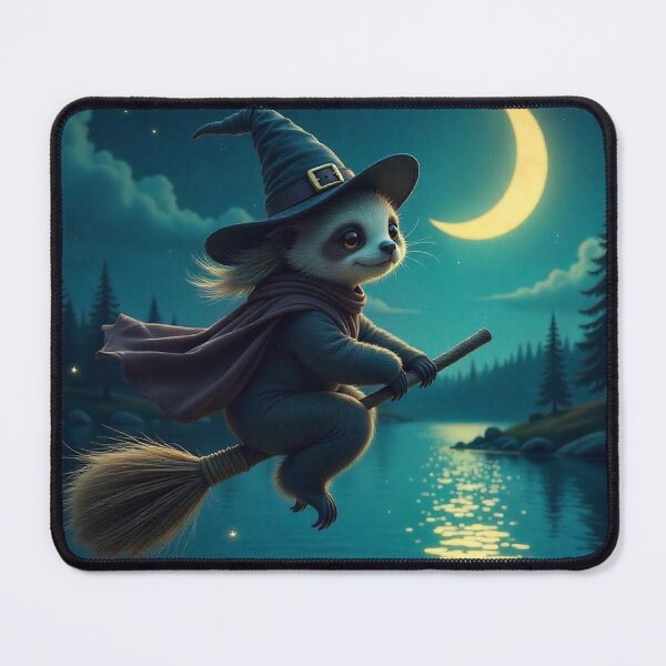 Item preview, Cute Sloth Witch Flying on Broomstick Vector Illustration designed and sold by hjian8219.
