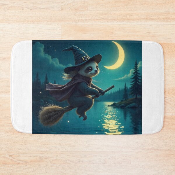 Item preview,  Cute Sloth Witch Flying on Broomstick Vector Illustration designed and sold by hjian8219.