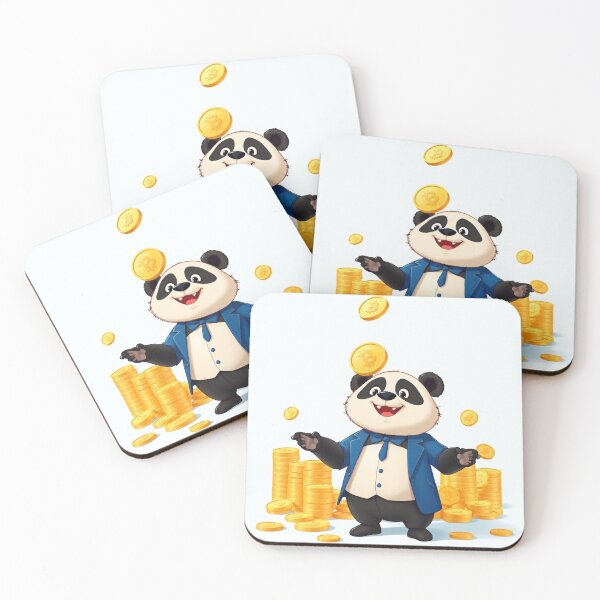 Item preview, Cute Panda Businessman Holding Gold Coin Vector Illustration designed and sold by hjian8219.
