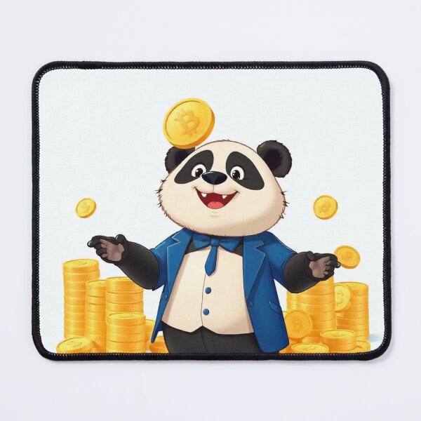 Item preview, Cute Panda Businessman Holding Gold Coin Vector Illustration designed and sold by hjian8219.