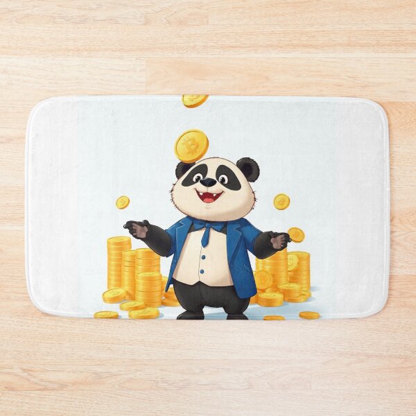 Item preview, Cute Panda Businessman Holding Gold Coin Vector Illustration designed and sold by hjian8219.