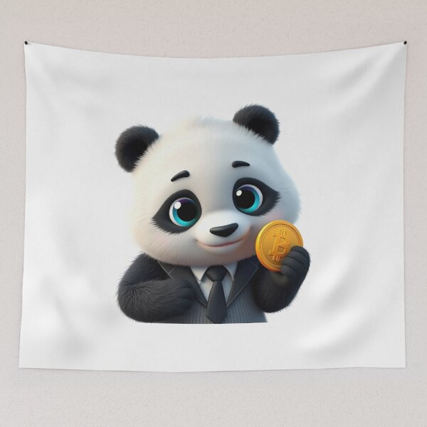 Item preview, Cute Panda Businessman Holding Gold Coin Vector Illustration designed and sold by hjian8219.