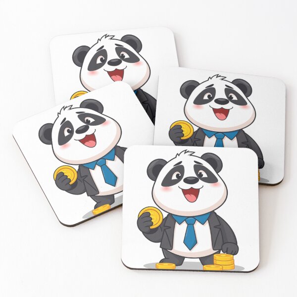 Item preview, Cute Panda Businessman Holding Gold Coin Vector Illustration designed and sold by hjian8219.