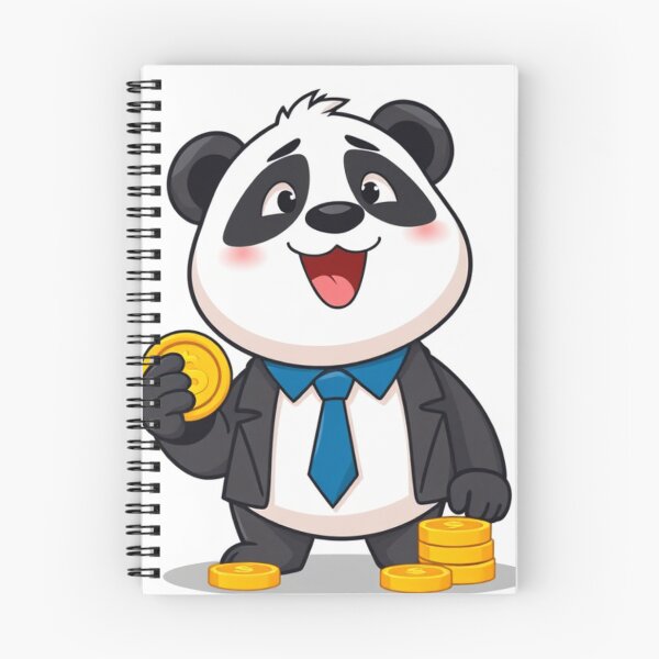 Item preview, Cute Panda Businessman Holding Gold Coin Vector Illustration designed and sold by hjian8219.