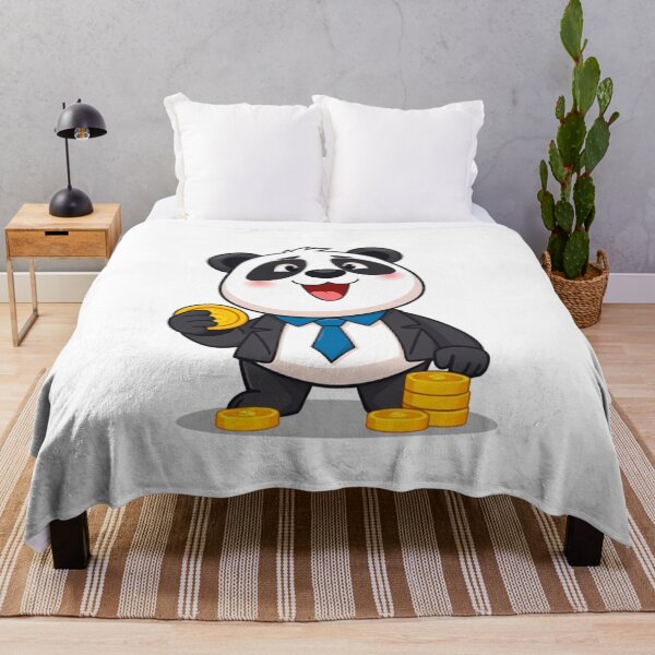 Item preview, Cute Panda Businessman Holding Gold Coin Vector Illustration designed and sold by hjian8219.