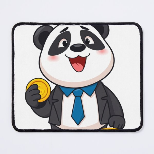 Item preview, Cute Panda Businessman Holding Gold Coin Vector Illustration designed and sold by hjian8219.
