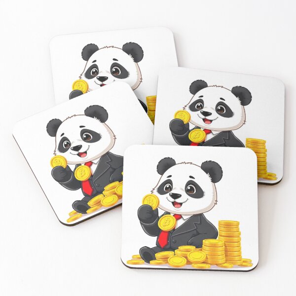 Item preview, Cute Panda Businessman Holding Gold Coin Vector Illustration designed and sold by hjian8219.