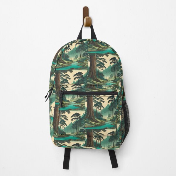 Item preview, Japanese Wood block style ancient forest #1 designed and sold by JDY Studio Designs.