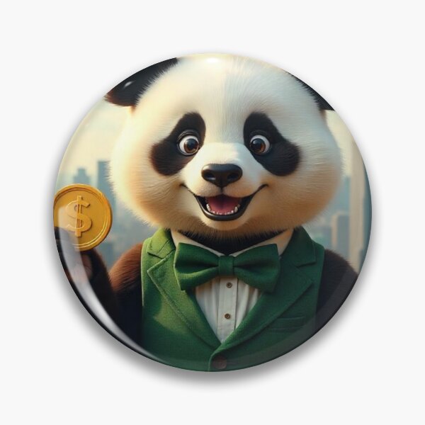 Item preview, Cute Panda Businessman Holding Gold Coin Vector Illustration designed and sold by hjian8219.