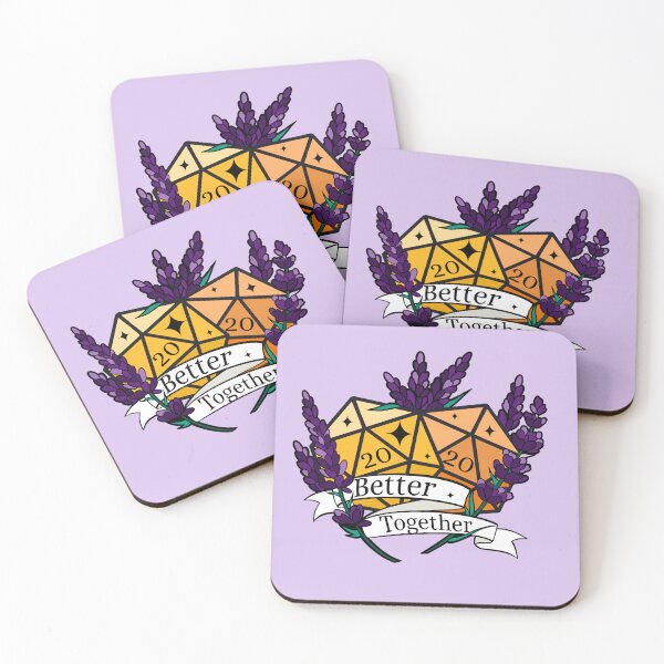 Item preview, Better together - dungeons and dragons emotional support dice designed and sold by GeekandArtsy.