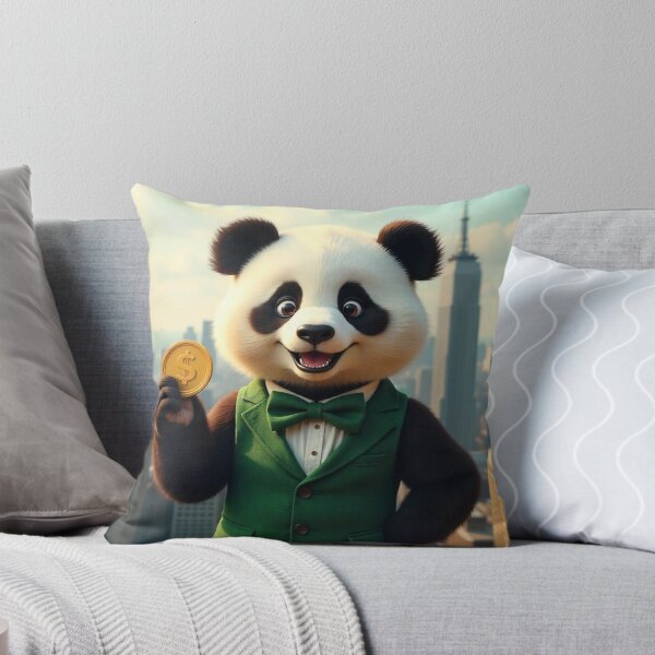 Item preview, Cute Panda Businessman Holding Gold Coin Vector Illustration designed and sold by hjian8219.
