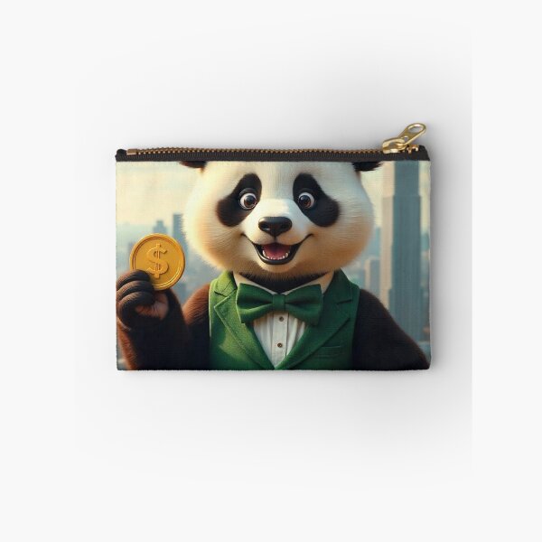 Item preview, Cute Panda Businessman Holding Gold Coin Vector Illustration designed and sold by hjian8219.