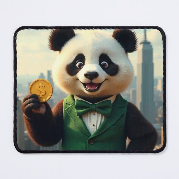 Item preview, Cute Panda Businessman Holding Gold Coin Vector Illustration designed and sold by hjian8219.