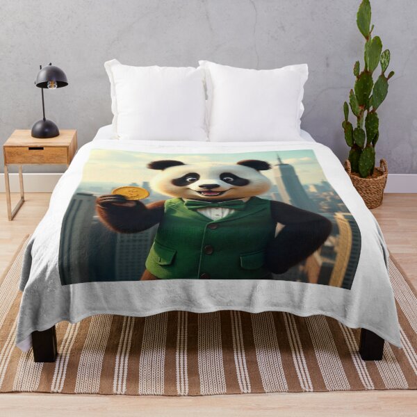 Item preview, Cute Panda Businessman Holding Gold Coin Vector Illustration designed and sold by hjian8219.
