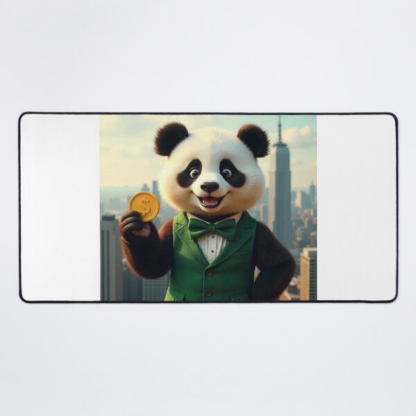Item preview, Cute Panda Businessman Holding Gold Coin Vector Illustration designed and sold by hjian8219.