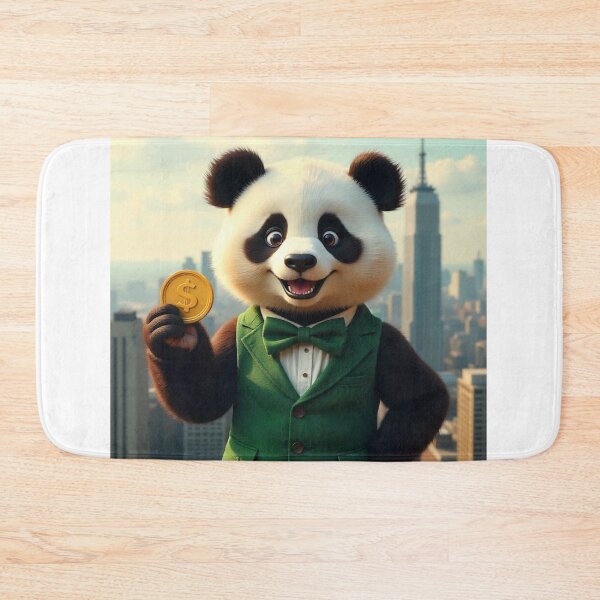 Item preview, Cute Panda Businessman Holding Gold Coin Vector Illustration designed and sold by hjian8219.