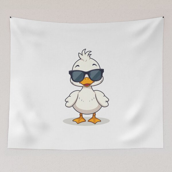 Item preview, Cute Duck Wearing Glasses Vector Illustration designed and sold by hjian8219.