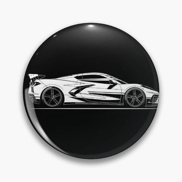 Item preview, Black and White Chevy Corvette C8 z06 line Illustration designed and sold by blackdogshop.