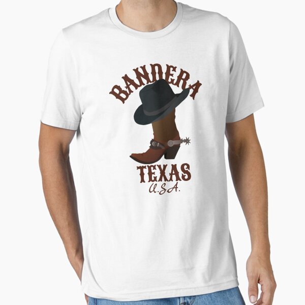 Artikel-Vorschau von Old Skool Cowboy Bandera Texas, brauner Text – Retro Cowboy / Retro Western, designt und verkauft von TimelessLocales.