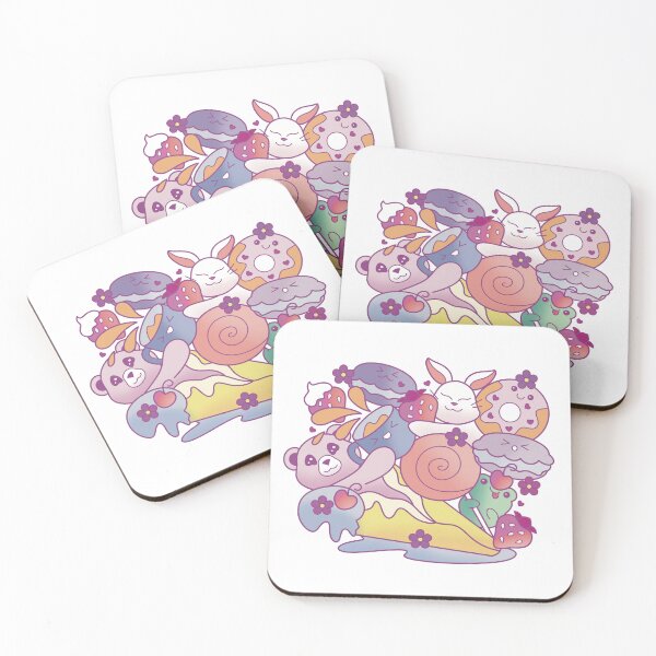 Item preview, Kawaii Animals with Hearts, Flowers, and Sweet Desserts - Magenta designed and sold by empixeldesign.