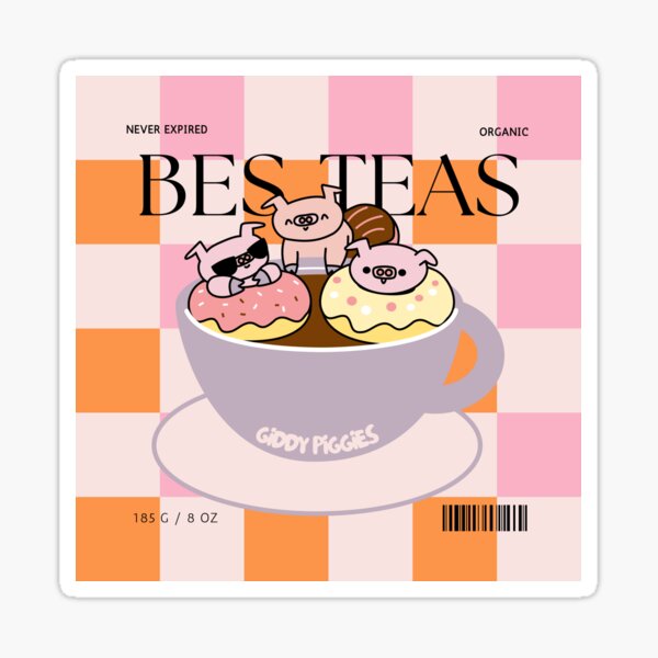 Giddy Piggies A Cup of Bes-Teas Sticker