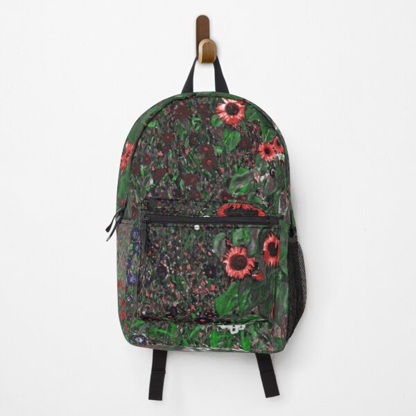 Item preview, Gustav Klimt Country Garden with Sunflowers (1906) red and burgundy flowers designed and sold by PureVintageLove.