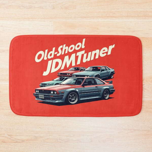 Item preview, retro 90s Japanese JDM tuner cars ona vibrant red backdrop designed and sold by leen12 Art Designs Prints.