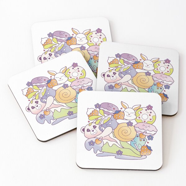 Item preview, Kawaii Animals with Hearts, Flowers, and Sweet Desserts - Pastel designed and sold by empixeldesign.