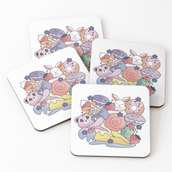 Item preview, Kawaii Animals with Hearts, Flowers, and Sweet Desserts designed and sold by empixeldesign.