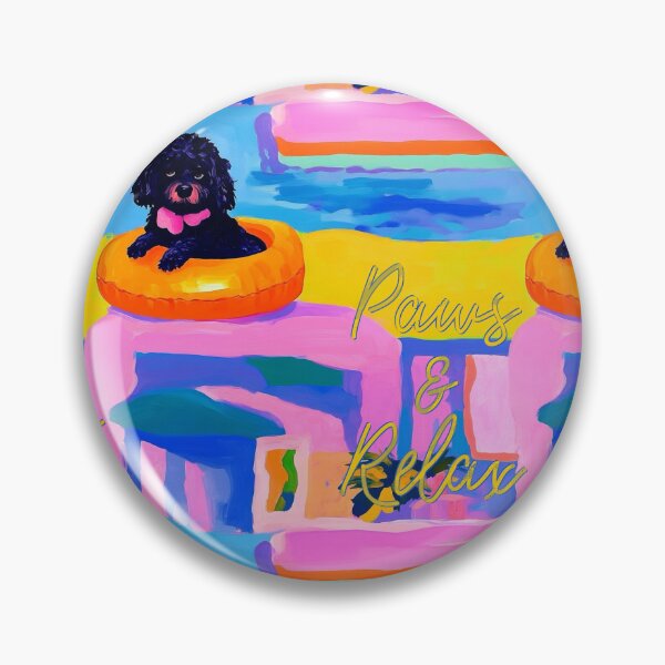 Item preview, Life’s Ruff, Take a Dip - Tropical Poolside Dog Pattern designed and sold by MindFulStudios.