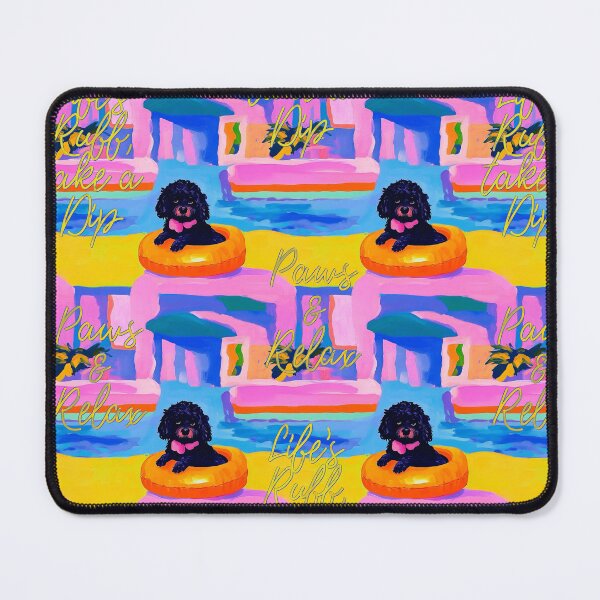 Item preview, Life’s Ruff, Take a Dip - Tropical Poolside Dog Pattern designed and sold by MindFulStudios.