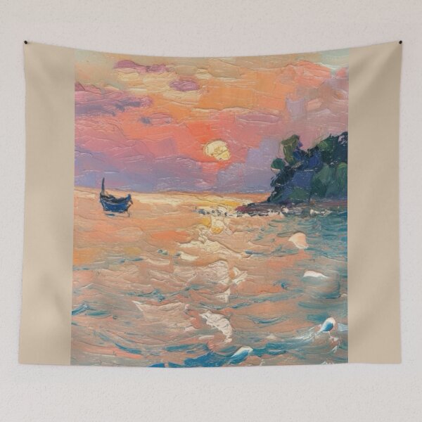 Item preview, Impressionist Sunset Glow Over Serene French Waters. Art By Carraann  designed and sold by CARRAANN.