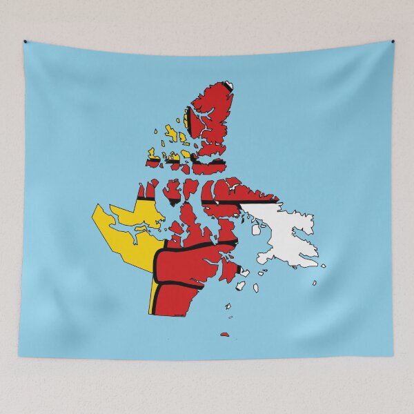 Item preview, Nunavut Map with Nunavummiat Flag designed and sold by Havocgirl.