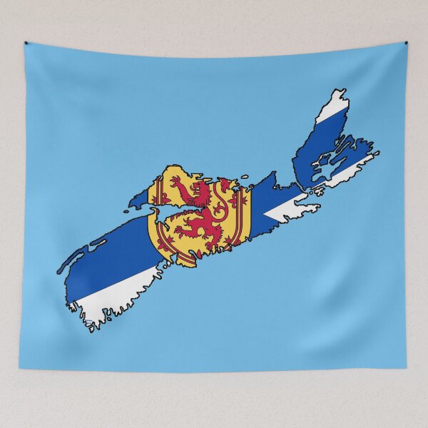 Item preview, Nova Scotia Map with Nova Scotian Flag designed and sold by Havocgirl.