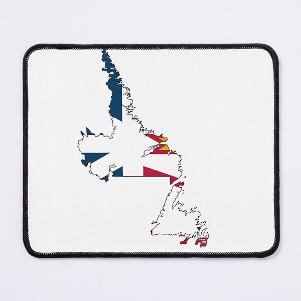Artikelvorschau, Neufundland & Labrador Karte mit Flagge entworfen und verkauft von Havocgirl.