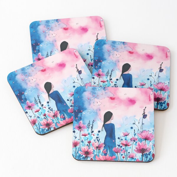 Item preview, Dreaming in a Meadow: Watercolor Painting of a Woman in a Field designed and sold by soulfulpalette.