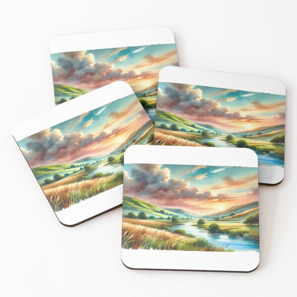 Artikelvorschau, Sonnenuntergang Landschaft entworfen und verkauft von InkwashStudio.
